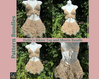 Hallie’s Bikini Top and Geometric Pants/Shorts 2 Piece Bundle PDF Crochet Pattern