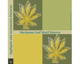 Marijuana Leaf Crochet PDF Pattern with Outline