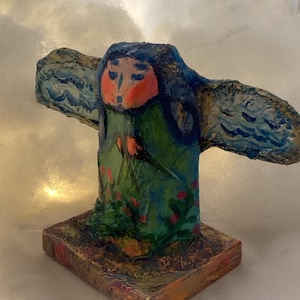 Angel papier-mâché folk art, unique, original artwork