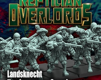 Sacro Imperio Romano Germánico - Landsknecht con arcabuces y ballesteros x10 - Señores Reptilianos (Pedido personalizado)