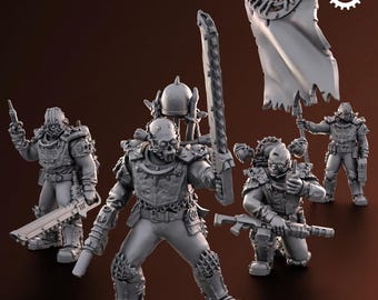 Miniaturas Adeptus - Legión Destrozada. Escuadrón de mando de renegados y herejes (pedido personalizado)