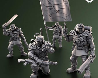 Adeptus-miniaturen - Sunscorch Regiment Command Squad (aangepaste bestelling)