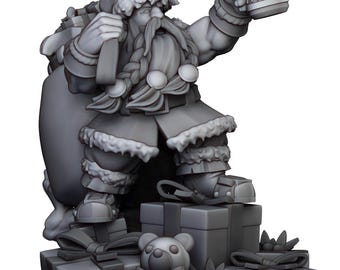 Highland Miniatures - Christmas Santa Dwarf - Fantasy / D&D (Custom Order)