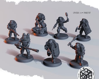 Nautical Reaver Troopers Miniatures | Diceverse Sci-Fi Resin Models | 32mm Grimdark Wargaming Figures (7 Models)