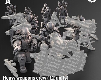 Adeptus Miniatures - Dark Krocs. Renegades and Heretics Heavy Weapons Teams x3 (Custom Order)