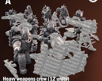 Adeptus Miniatures - Shattered Legion. Renegaten and Keretische Waffenteams x3 (Spezialanfertigung)