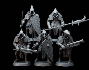 Saint Decent - Caballeros de Hueso x5 - Diseñador de Trincheras (Pedidos Personalizados)