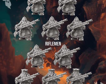 DakkaDakka - Steelhill Dwarf con rifles (pedido personalizado)