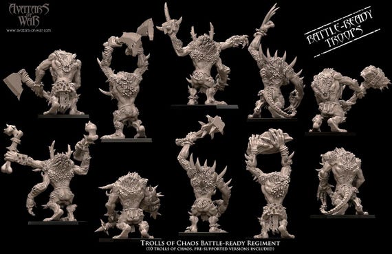 Avatars of War - Chaos Trolls - Fantasy / D&D (custom Order) - Etsy