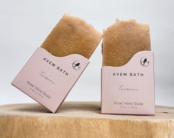 Jabón de limón y cúrcuma, regalo para mamá, regalos para mamá, regalo para ella, jabón vegano, jabón de manteca de karité, jabón de aloe vera, jabón facial, fiesta de jabón de limón