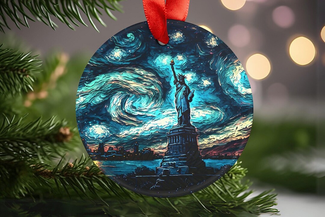 New York Christmas Ornament, Acrylic Ornament, Christmas Gift, Statue