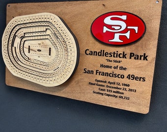 San Francisco 49ers Layered Candlestick Stadium Display - 3D Football Art for Ultimate Fan Decor, NFL Memorabilia, Man Cave Centerpiece