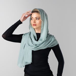 Oklahoma Turquoise Head Scarf – Soft Lightweight Church Veil | Anti-Static Hair Covering | Modest Wrap | Personalized Gift for Her