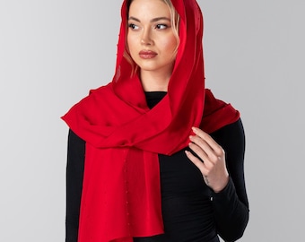 Pañuelo rojo de Oklahoma: velo de iglesia suave y ligero / Regalo personalizado para ella