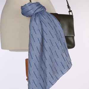 Aspen Blue Jacquard Scarf • 29.5&quot; x 73&quot; Head Wrap • All-Season Headscarf • Anti-Static Luxury Hijab • Soft Head Covering • Personalized Veil