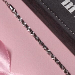 Rope Style Silver Bracelet • High Quality Minimalist Bracelet with Extender •  Everyday Jewelry • Personalized Jewelry Box