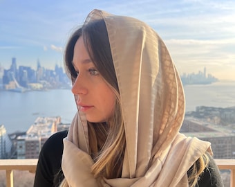 Geruite designsjaal: lichtgewicht zachte sjaal, kerksluier