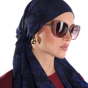 Floral Jacquard Head Scarf: Soft Modest Church Veil, 16 Colors