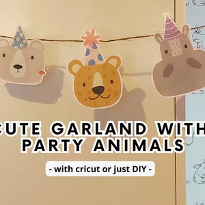 Cute Birthday Party Garland Bunting Banner Cute Animals Birthday Party Decorations Animal themed decorations Party Decor Animal Lovers