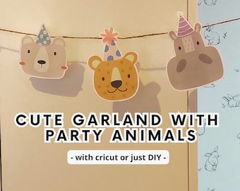 Cute Birthday Party Garland Bunting Banner Cute Animals Birthday Party Decorations Animal themed decorations Party Decor Animal Lovers