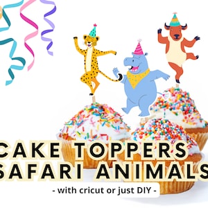 Safari Animal Cake Topper Animal Party Safari Cake Topper Animal Cake Decor Jungle Cake Decor Animal Birthday Safari Animal Cake Decorations