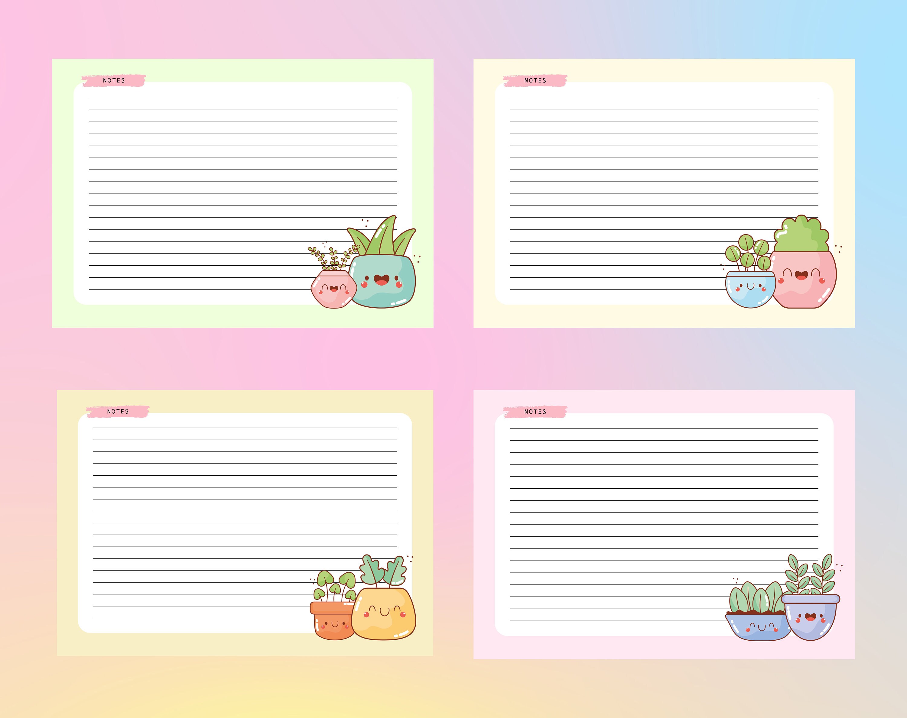Kawaii Plant Calendar: Undated Monthly Planner + Notepads (printable ...