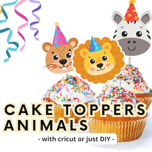 Animal Cake Topper Animal Party Safari Cake Topper Animal Cake Decor Jungle Cake Decor Animal Birthday Safari Animal Cake Decorations
