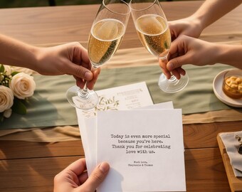 Gepersonaliseerde bedankservetten, aangepaste namen | Trouwreceptie