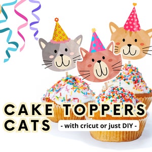 Cat Cake Topper Cat Party Kitty Cake Topper Cat Lover Cat Cake Decor Kitty Cake Decor Kitty Birthday Cat Birthday Cat Cake Decorations