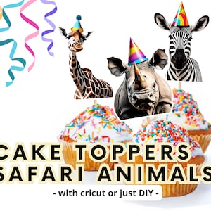 Safari Animal Cake Topper Animal Party Safari Cake Topper Animal Cake Decor Jungle Cake Decor Animal Birthday Safari Animal Cake Decorations