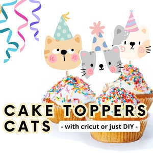 Cat Cake Topper Cat Party Kitty Cake Topper Cat Lover Cat Cake Decor Kitty Cake Decor Kitty Birthday Cat Birthday Cat Cake Decorations