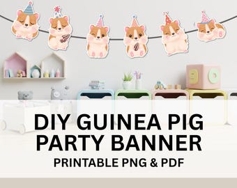 Guinea Pig Party Garland: DIY Animal Banner (Digital Download)