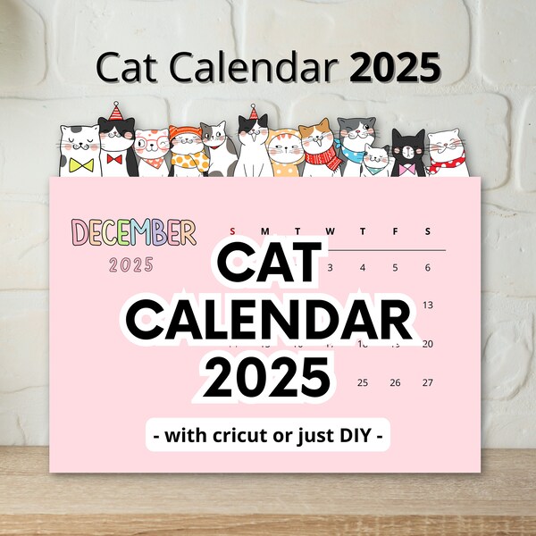 Cat Desk Calendar 2025 Etsy