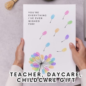 Daycare Teacher Farewell Gift Appreciation Gift Childcare Worker Preschool Goodbye Gift Kindergarten Gift from Kids Thank You Fingerprint