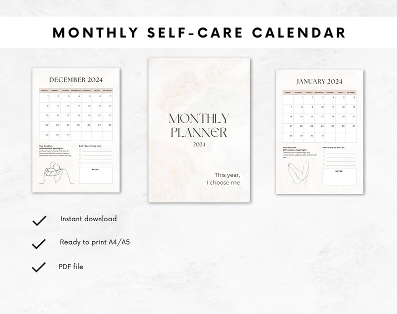 Positive Affirmation Calendar 2024 Self Love Journal Self Etsy Positive Affirmation Calendar 2024 Self Love Journal Self Etsy