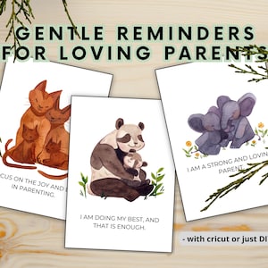 Tarjetas de afirmación para padres positivos y amables Ánimo diario Regalo de apoyo para nuevos padres Alivio del estrés Paternidad Amor propio Salud mental