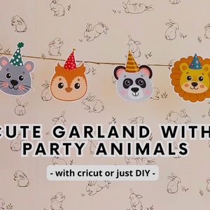 Cute Birthday Party Garland Bunting Banner Cute Animals Birthday Party Decorations Animal themed decorations Party Decor Animal Lovers