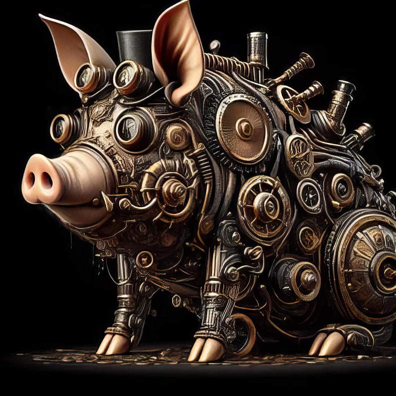 Steam Pig Steampunk Mega Bundle Edition 4, Pig, Rabbit, Sheep, Squirrel, Clipart ...
