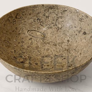 Marble Bowl– Handmade Fossil marble decorative bowl for home decor, Unique Earthy Accent for Living Room or Office