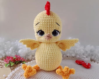 Chicken PDF Crochet Pattern: Rooster and Hen Amigurumi (Digital Tutorial)