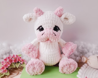 Cow PDF Crochet Pattern: Amigurumi Farm Toy Digital Tutorial