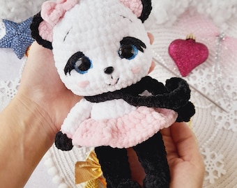 Panda PDF Crochet Pattern: Low Sew Amigurumi Plushie Digital Tutorial