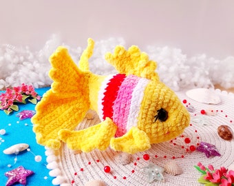 Goldfish PDF Crochet Pattern: Amigurumi Fish Toy (Digital Tutorial)