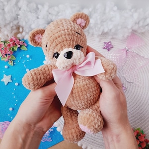 Schema all'uncinetto per orsetto in formato PDF, tutorial amigurumi, schema per giocattolo all'uncinetto per decorazioni per la casa