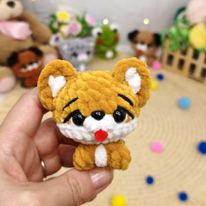 No sew Corgi Dog Crochet Pattern Amigurumi Mini Toy Puppy Keychain Tutorial