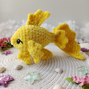 PDF-virkmönster för fisk: Amigurumi-guldfiskleksak (digital handledning)
