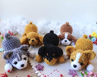 PDF-haakpatroon speelse puppy's: digitale tutorial amigurumi-hond