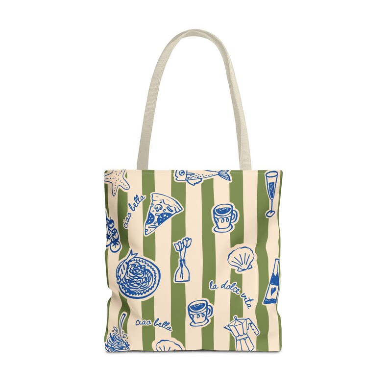 Italian Summer Tote Bag Coastal Beach Bag Mediterranean Tote Ciao Beach Vacation Tote Pool Bag Gift for Beach Lovers European Aesthetic image 6