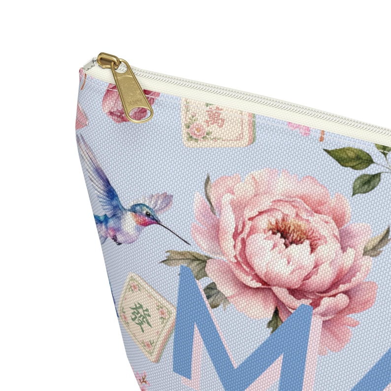 Mahjong Tile Storage Bag Mahjong Travel Pouch Floral Game Night Bag Hummingbird Mahj Accessories Gift image 10