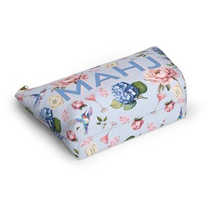 Mahjong Tile Storage Bag Mahjong Travel Pouch Floral Game Night Bag Hummingbird Mahj Accessories Gift image 9